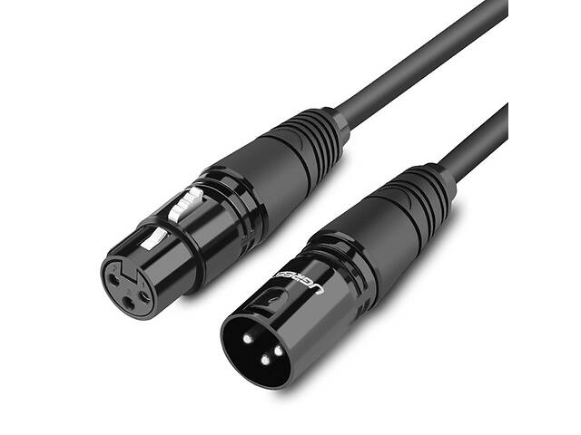 Микрофонный кабель Ugreen AV130 XLR Male to Female Microphone Cable (Черный, 5м)