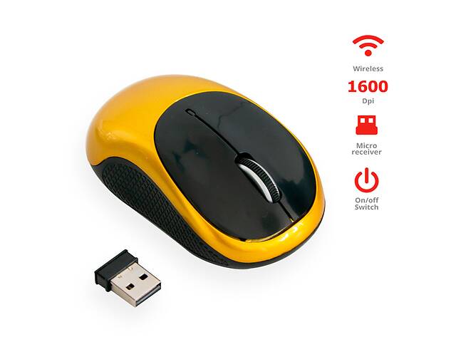 Мышка беспроводная 'Wireless Mouse G185' Золотисто-черная, bluetooth мышь компьютерная (бездротова мишка) (ST)