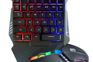 Набор игровой 2в1 клавиатура и мышка с подсветкой RGB CNV 198I G506 Black