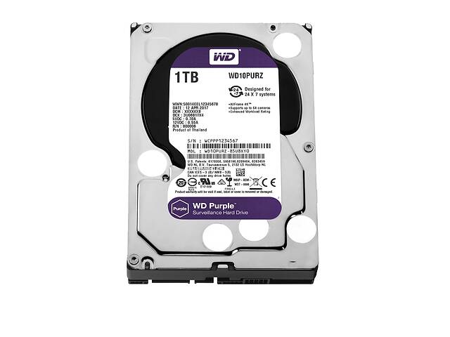 Накопитель HDD SATA 1.0TB WD Purple 5400rpm 64MB (WD10PURZ)