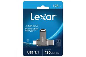 Накопитель OTG LEXAR JumpDrive D400 USB-Type-C (USB 3.1) 128GB