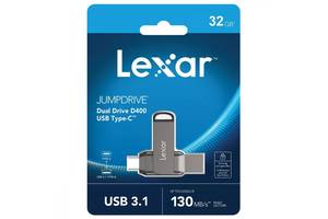 Накопитель OTG LEXAR JumpDrive D400 USB-Type-C (USB 3.1) 32GB