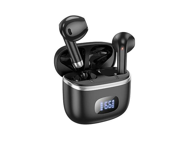 Наушники беспроводные Bluetooth HOCO EQ1 в кейсе с дисплеем Black