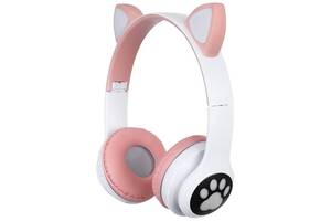 Наушники беспроводные кошачьими ушками CAT Ear VZV-23M Bluetooth RGB Розовые