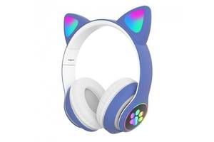 Наушники Кошачьи ушки Cute Headset 280ST Bluetooth MicroSD FM-Радио Синие