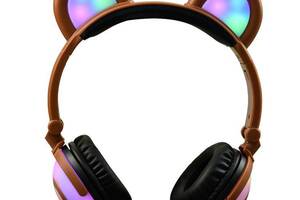 Наушники LINX Bear Ear Headphone с медвежьими ушками LED подсветка 350 mAh Коричневый (SUN1863)