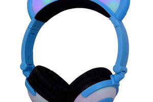 Наушники LINX Bear Ear Headphone с медвежьими ушками LED подсветка 350 mAh Голубой (SUN1861)