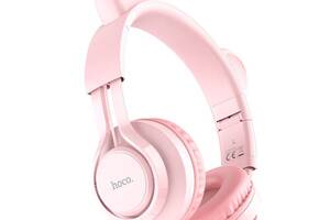 Наушники накладные с микрофоном и кошачьими ушками Hoco W36 Cat ear 3.5 мм 1.2 м Pink