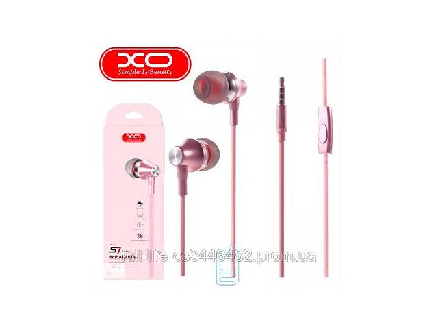 Навушники з мікрофоном XO S7 рожеві