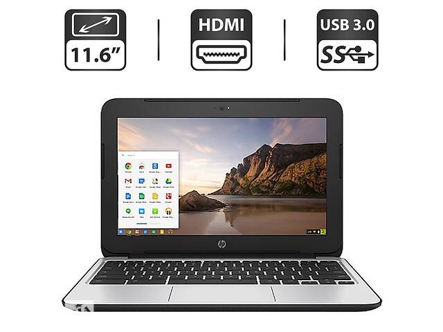 Нетбук Б-класс HP ChromeBook 11 G5 EE / 11.6' (1366x768) SVA / Intel Celeron N3060 (2 ядра по 1.6 - 2.48 GHz) / 4 GB...