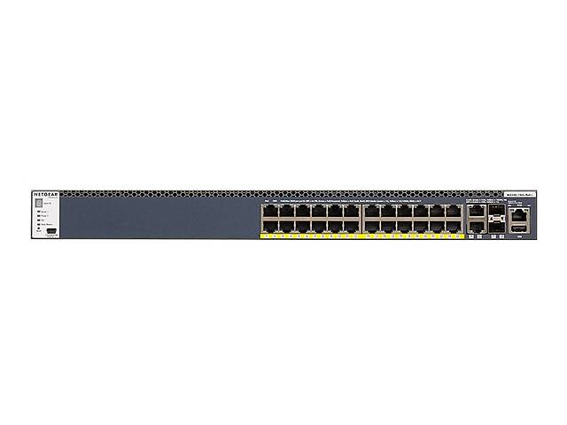 NETGEAR Комутатор стекований M4300-28G-POE+ (GSM4328PA) 24x1GE PoE+, 2x10GE, 2xSFP+, керований L3