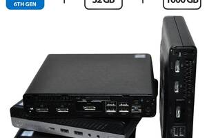 Неттоп Б-класс HP EliteDesk 800 G3 Desktop Mini USFF / Intel Core i5-6500T (4 ядер по 2.5 - 3.1 GHz) / 32 GB DDR4 / 1...