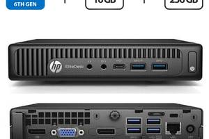 Неттоп HP EliteDesk 800 G2 Desktop Mini USFF / Intel Core i5-6500T (4 ядер по 2.5 - 3.1 GHz) / 16 GB DDR4 / 256 GB SS...