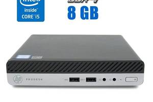 Неттоп HP ProDesk 400 G3 Mini USFF / Intel Core i5-7400T (4 ядра по 2.4 - 3.0 GHz) / 8 GB DDR4 / 240 GB SSD / Intel H...