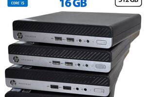 Неттоп HP ProDesk 400 G4 Mini PC USFF / Intel Core i5-8500T (6 ядер по 2.1 - 3.5 GHz) / 16 GB DDR4 / 512 GB SSD / Int...