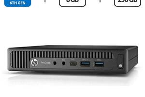 Неттоп HP ProDesk 600 G2 Mini PC USFF / Intel Core i5-6500T (4 ядра по 2.5 - 3.1 GHz) / 8 GB DDR4 / 256 GB SSD M.2 /...