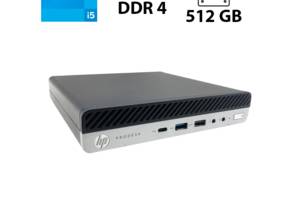 Неттоп HP ProDesk 600 G5 USDT / Intel Core i5-9400T (6 ядер по 1.8 - 3.4 GHz) / 16 GB DDR4 / 512 GB SSD / Intel UHD G...