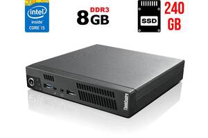 Неттоп Lenovo ThinkCentre M73 Tiny USFF / Intel Core i5-4460T (4 ядра по 1.9 - 2.7 GHz) / 8 GB DDR3 / 240 GB SSD / In...