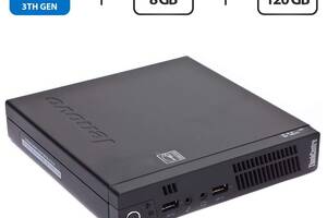 Неттоп Lenovo ThinkCentre M92p Tiny USFF / Intel Core i5-3470T (2 (4) ядра по 2.9 - 3.6 GHz) / 8 GB DDR3 / 120 GB SSD...