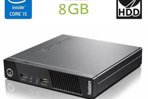 Неттоп Lenovo ThinkCentre M93 Tiny USFF / Intel Core i5-4570 (4 ядра по 3.2 - 3.6 GHz) / 8 GB DDR3 / 500 GB HDD / Int...