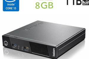 Неттоп Lenovo ThinkCentre M93 Tiny USFF / Intel Core i5-4570 (4 ядра по 3.2 - 3.6 GHz) / 8 GB DDR3 / 1000 GB HDD / In...