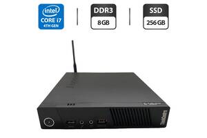 Неттоп Lenovo ThinkCentre M93 Tiny USFF / Intel Core i7-4765T (4 (8) ядра по 2.0 - 3.0 GHz) / 8 GB DDR3 / 256 GB SSD...