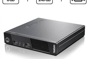 Неттоп Lenovo ThinkCentre M93p Tiny USFF / Intel Core i5-4570T (2 (4) ядра по 2.9 - 3.6 GHz) / 8 GB DDR3 / 240 GB SSD...