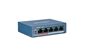 Неуправляемый PoE коммутатор Hikvision DS-3E0105P-E(B) с 4 портами PoE
