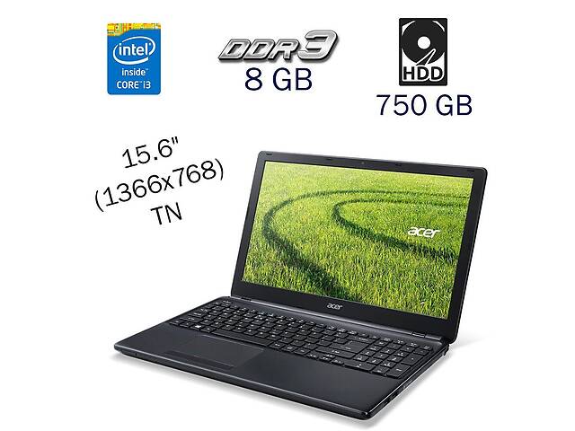 Ноутбук Acer E1-570G / 15.6' (1366x768) TN / Intel Core i3-3217U (2 (4) ядра по 1.8 GHz) / 8 GB DDR3 / 750 GB HDD / n...