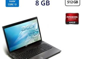 Ноутбук Б-клас Acer Aspire 7741G/17.3' (1600x900)/i3-370M/8GB RAM/512GB SSD /