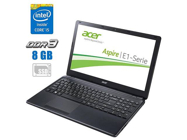 Ноутбук Б-класс Acer Aspire E1-572G / 15.6' (1366x768) TN / Intel Core i3-4010U (2 (4) ядра по 1.7 GHz) / 8 GB DDR3 /...