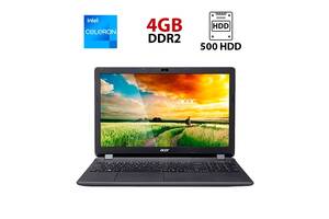 Ноутбук Б-класс Acer Aspire ES1-512 / 15.6' (1366x768) TN / Intel Celeron N2840 (2 ядра по 2.16 - 2.58 GHz) / 4 GB DD...