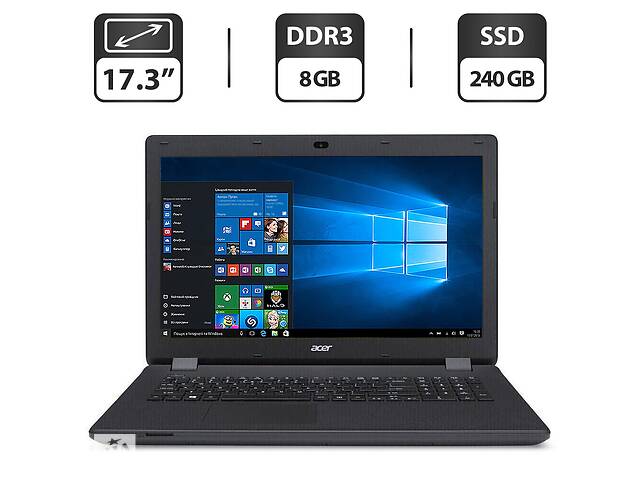 Ноутбук Б-класс Acer Aspire ES1-711 / 17.3' (1600x900) TN / Intel Pentium N3540 (4 ядра по 2.16 - 2.66 GHz) / 8 GB DD...