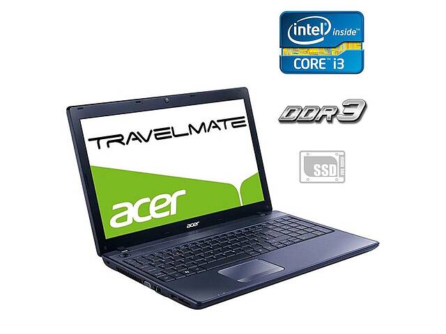 Ноутбук Б-класс Acer TravelMate 5744 / 15.6' (1920x1080) TN / Intel Core i3-370M (2 (4) ядра по 2.4 GHz) / 4 GB DDR3...