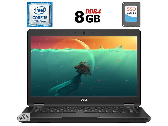 Ноутбук Б-класс Dell Latitude 5480 / 14' (1920x1080) IPS / Intel Core i5-7300U (2 (4) ядра по 2.6 - 3.5 GHz) / 8 GB D...