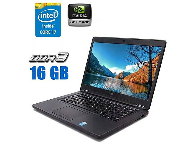 Ноутбук Б-класс Dell Latitude E5450 / 14' (1920x1080) TN / Intel Core i7-5600U (2 (4) ядра по 2.6 - 3.2 GHz) / 16 GB...