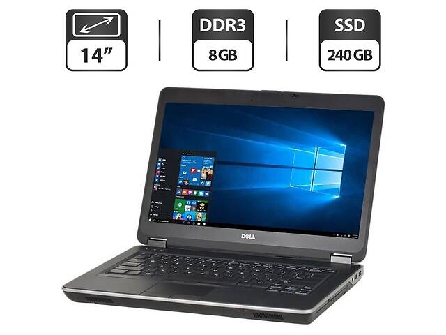Ноутбук Б-класс Dell Latitude E6440 / 14' (1366x768) TN / Intel Core i5-4300M (2 (4) ядра по 2.6 - 3.3 GHz) / 8 GB DD...