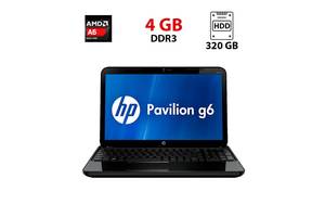 Ноутбук Б класс HP Pavilion G6 1232SR / 15.6' (1366x768) TN / AMD A6-3400M (4 ядра по 1.4 - 2.3 GHz) / 4 GB DDR3 / 32...