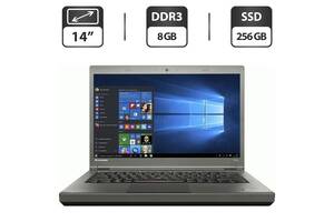 Ноутбук Б-класс Lenovo ThinkPad T440p / 14' (1366x768) TN / Intel Core i5-4300M (2 (4) ядра по 2.6 - 3.3 GHz) / 8 GB...