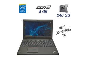 Ноутбук Б класс Lenovo ThinkPad T550 / 15.6' (1366x768) TN / Intel Core i5-5300U (2 (4) ядра по 2.3 - 2.9 GHz) / 8 GB...