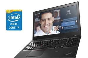 Ноутбук Б-класс Lenovo ThinkPad T560 / 15.6' (1920х1080) IPS / Intel Core i7-6600U (2 (4) ядра по 2.6 - 3.4 GHz) / 8...