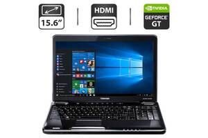 Ноутбук Б-класс Toshiba Satellite A500 / 15.6' (1366x768) TN / Intel Core i3-330M (2 (4) ядра по 2.13 GHz) / 4 GB DDR...