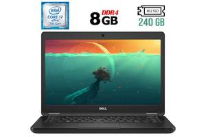 Ноутбук Dell Latitude 5480 / 14' (1366x768) TN / Intel Core i7-7600U (2 (4) ядра по 2.8 - 3.9 GHz) / 8 GB DDR4 / 240...