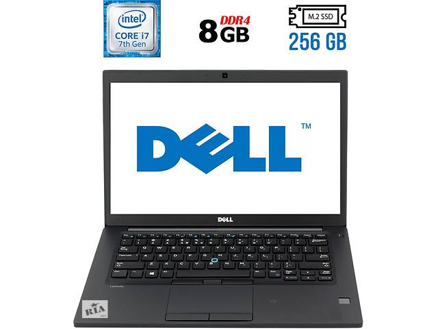Ноутбук Dell Latitude 7480 / 14' (1920x1080) IPS / Intel Core i7-7600U (2 (4) ядра по 2.8 - 3.9 GHz) / 8 GB DDR4 / 25...