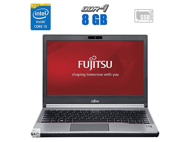 Ноутбук Fujitsu Lifebook E736 / 13.3' (1366x768) TN / Intel Core i5-6300U (2 (4) ядра по 2.4 - 3.0 GHz) / 8 GB DDR4 /...