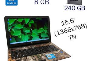 Ноутбук HP 15-BN070WM/ 15.6' (1366x768)/ Pentium N3710/ 8GB RAM/ 240GB SSD/ HD 405