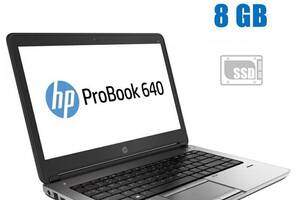 Ноутбук HP ProBook 640 G1 / 14' (1366x768) TN / Intel Core i3-4100M (2 (4) ядра по 2.5 GHz) / 8 GB DDR3 / 240 GB SSD...