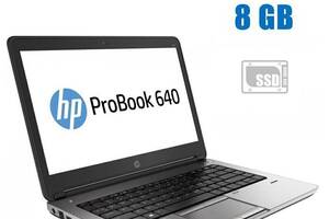 Ноутбук HP ProBook 640 G1 / 14' (1366x768) TN / Intel Core i3-4100M (2 (4) ядра по 2.5 GHz) / 8 GB DDR3 / 480 GB SSD...