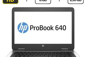 Ноутбук HP ProBook 640 G2 / 14' (1920x1080) IPS / Intel Core i5-6200U (2 (4) ядра по 2.3 - 2.8 GHz) / 8 GB DDR4 / 256...