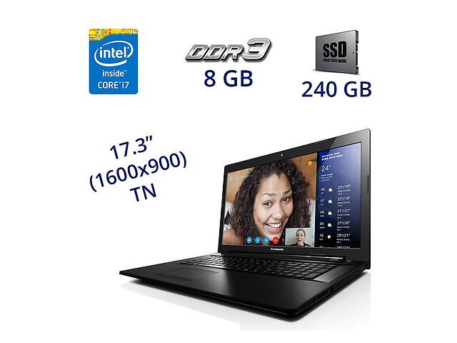 Ноутбук Lenovo G70-80 Black/ 17.3' (1600x900)/ i7-5500U/ 8GB RAM/ 240GB SSD/